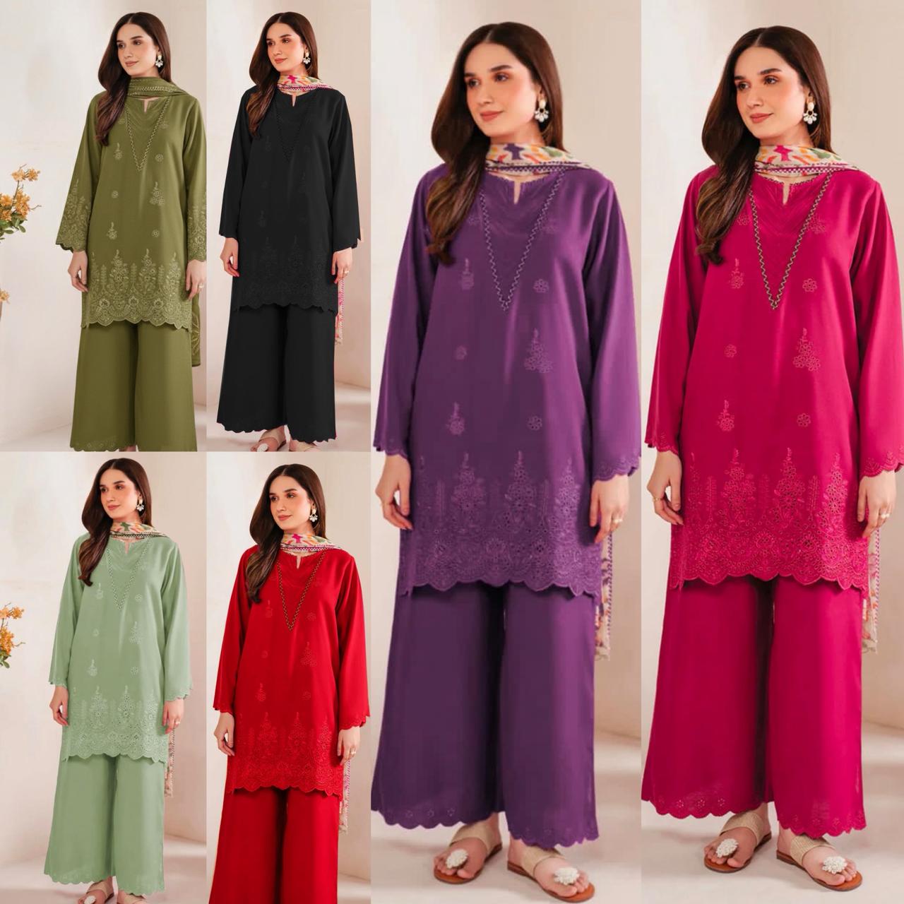 Summer Lawn Collection – Embroidered 3 Piece Unstitched Dress for Casual Wear