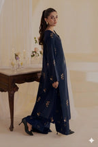 Classic Lawn Collection – Embroidered 2 Piece Unstitched Suit - Blue