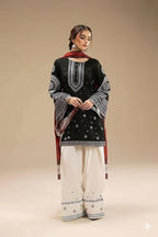 Grace Embroidery Lawn Collection – 3 Piece Unstitched Suit - Black