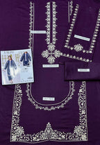Grace Embroidered Collection – 2 Piece Unstitched Suit - Purple