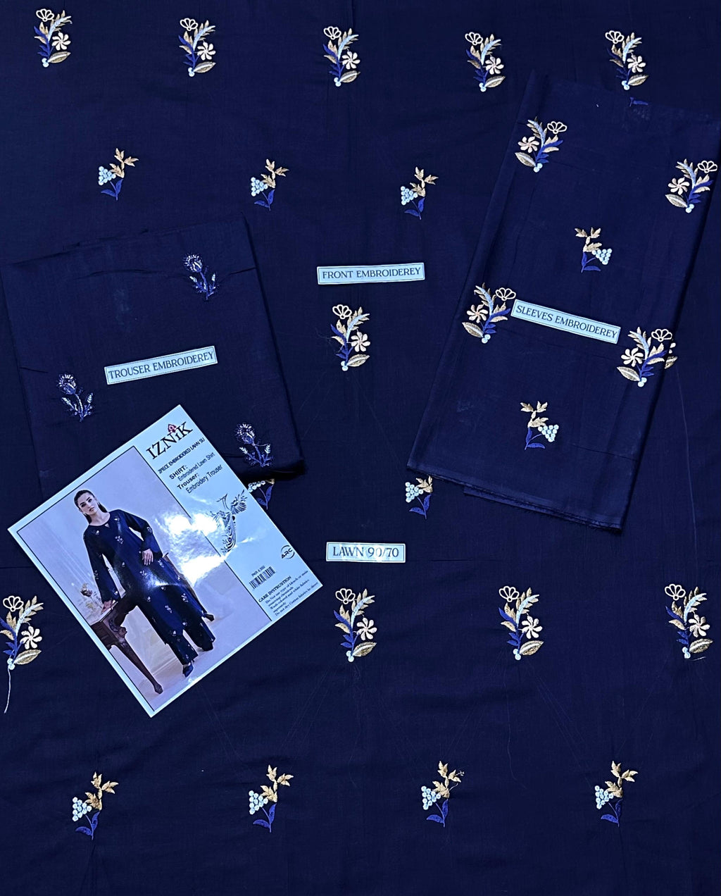 Classic Lawn Collection – Embroidered 2 Piece Unstitched Suit - Blue