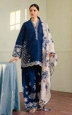 Grace Embroidery Lawn Collection – 3 Piece Unstitched Suit - navy