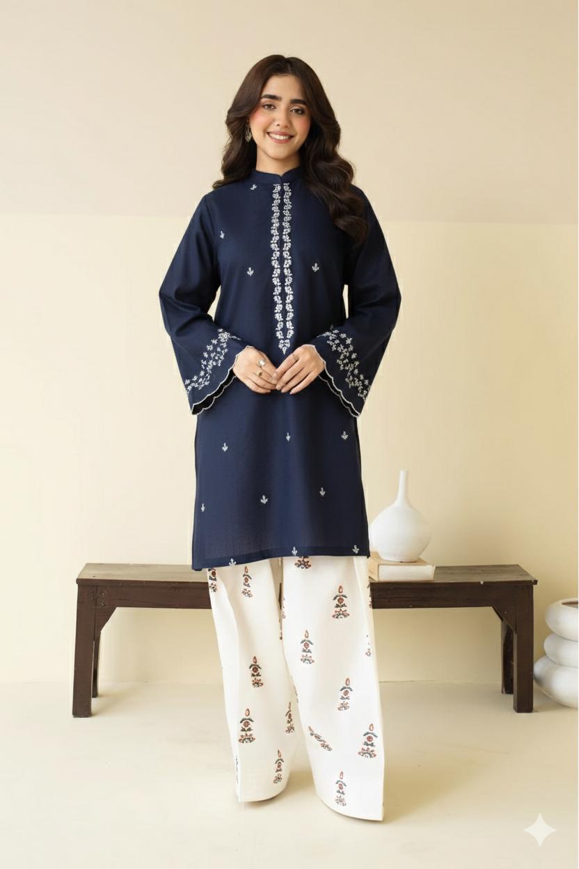 Classic Lawn Collection – Embroidered 2 Piece Unstitched Suit - Blue