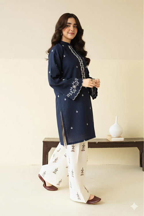 Classic Lawn Collection – Embroidered 2 Piece Unstitched Suit - Blue