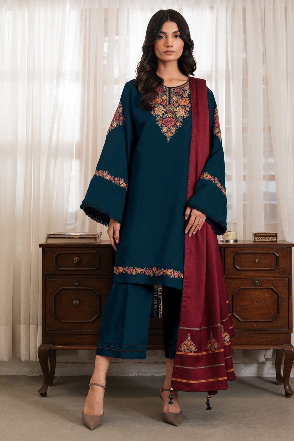 Grace Embroidery Lawn Collection – 3 Piece Unstitched Suit - navy