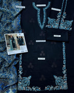 Grace Embroidery Lawn Collection – 3 Piece Unstitched Suit - navy