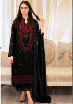 Grace Embroidery Lawn Collection – 3 Piece Unstitched Suit - black