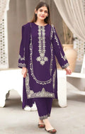 Grace Embroidered Collection – 2 Piece Unstitched Suit - Purple