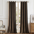 Brown Velvet Curtains - Pairs