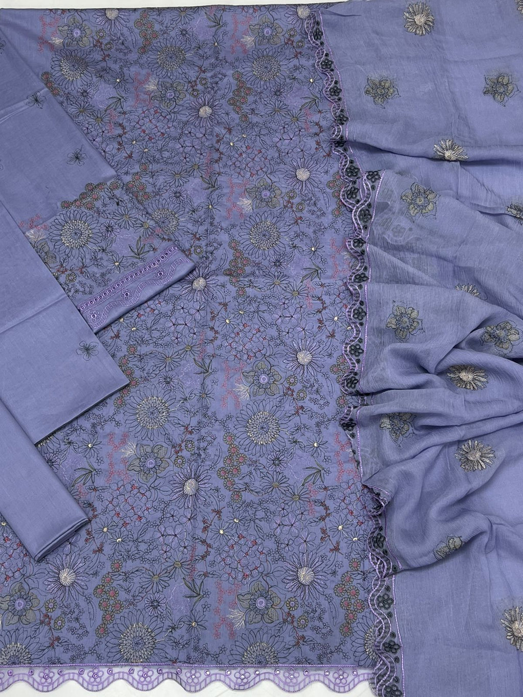 Premium Embroidered Summer Lawn Dress | 3 Piece Unstitched Suit