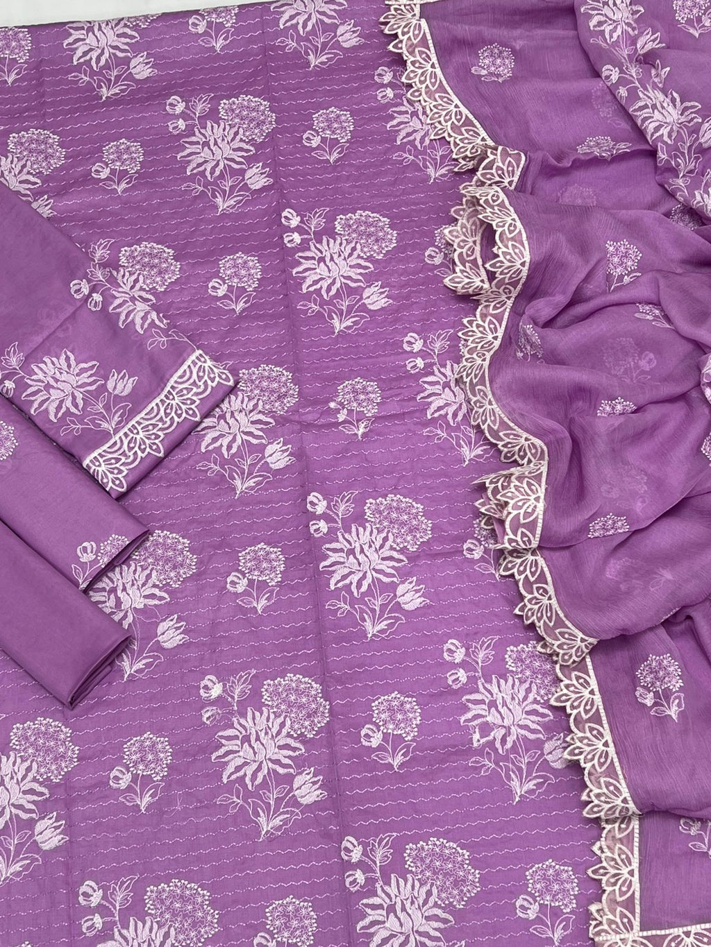 Premium Embroidered Summer Lawn Dress | 3 Piece Unstitched Suit