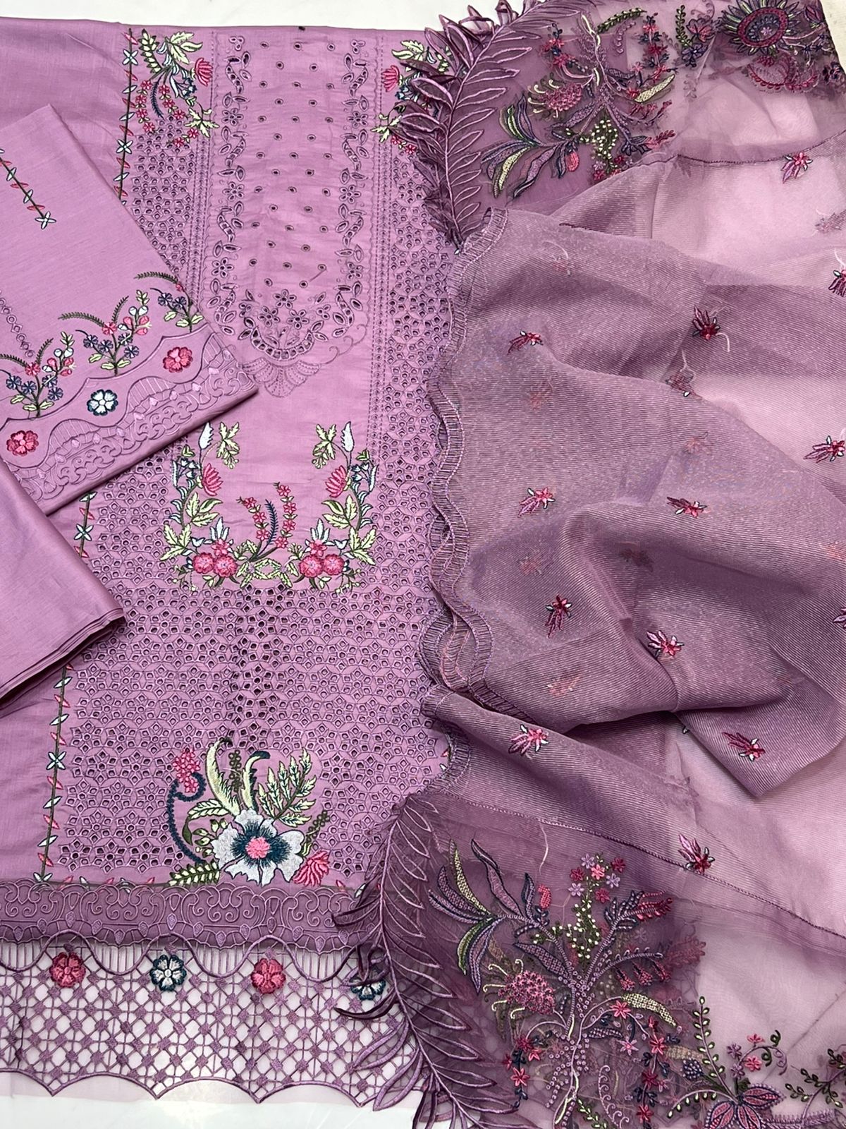 Premium Embroidered Summer Lawn Dress | 3 Piece Unstitched Suit