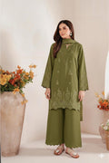 Summer Lawn Collection – Embroidered 3 Piece Unstitched Dress - Green Shade