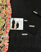 Summer Lawn Collection – Embroidered 3 Piece Unstitched Dress - Black Color
