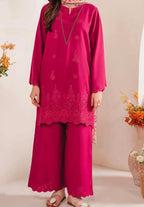 Summer Lawn Collection – Embroidered 3 Piece Unstitched Dress - Red shade