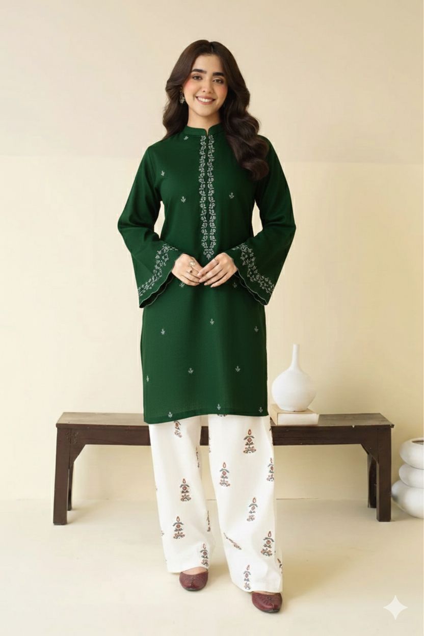 Classic Lawn Collection – Embroidered 2 Piece Unstitched Suit - Green